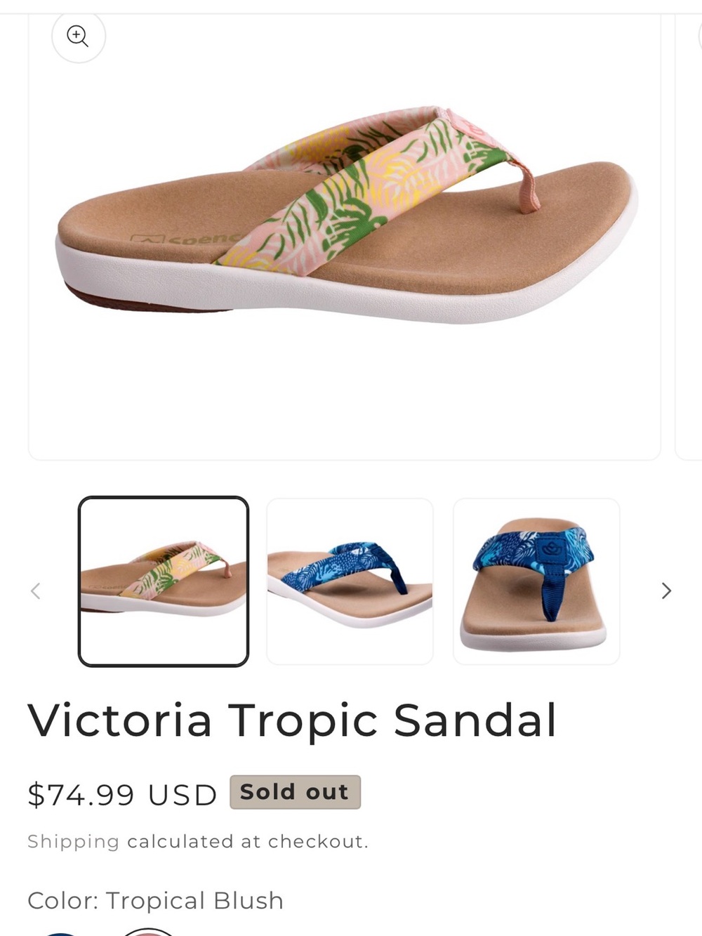 Spenco Victoria Tropic Sandal Sz 5.5 Wide Ortho Support Cushion